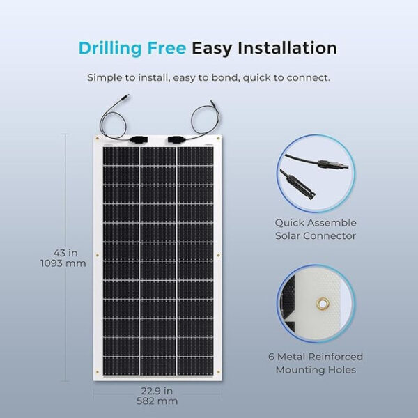 WAAREE 84WP Mono PERC Flexible Solar Module